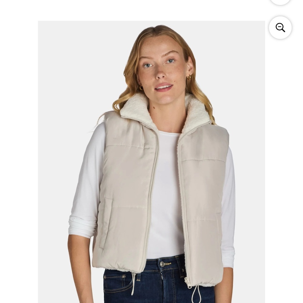 Women's Cream Puffer Vest